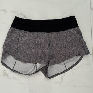 Grey lululemon speed up high rise shorts